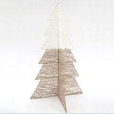 Eurolamp SA Vánoční dekorace Zlatobílý stromek 3D zdobený třpytkami a nití, 100 cm, 1 ks