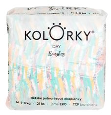 KOLORKY DAY - štětce - M (5-8 kg) - 21 ks - jednorázové eko plenky