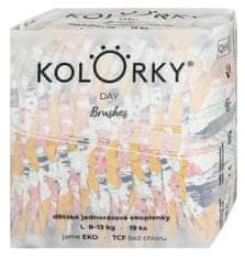 KOLORKY DAY - štětce - L (8-13 kg) - 19 ks - jednorázové eko plenky