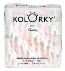 DAY - květy - L (8-13 kg) - 19 ks - jednorázové eko plenky