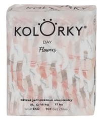 KOLORKY DAY - květy - XL (12-16 kg) - 17 ks - jednorázové eko plenky