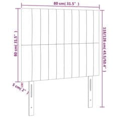 Greatstore Čela postele 2 ks světle šedá 80x5x78/88 cm samet