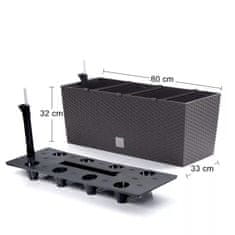 nabbi Samozavlažovací plastový květináč DRTC800 80 cm - hnědá