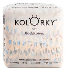 KOLORKY DAY - déšť a duhy - M (5-8 kg) - 21 ks - jednorázové eko plenky