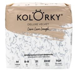 KOLORKY DELUXE VELVET - M (5-8 kg) - 21 ks- jednorázové eko plenky