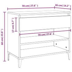 Vidaxl Botník betonově šedý 70x36x60 cm kompozitní dřevo