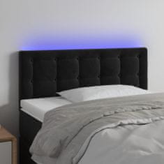Vidaxl Čelo postele s LED černé 90x5x78/88 cm samet