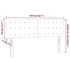 Vidaxl Čelo postele s LED růžové 144x5x78/88 cm samet