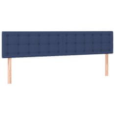 Greatstore Čelo postele s LED modré 180x5x78/88 cm textil