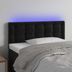 Greatstore Čelo postele s LED černé 80 x 5 x 78/88 cm samet