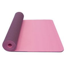Yate Yoga Mat dvouvrstvá, materiál TPE růžová/fialová