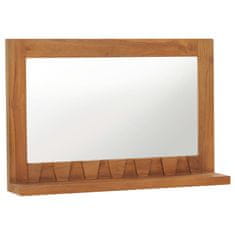 shumee vidaXL Nástěnné zrcadlo s policí 60x12x40 cm Masivní teak