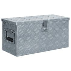 Vidaxl Hliníkový box 61,5 x 26,5 x 30 cm stříbrný