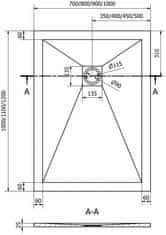 Mexen Stone+ sprchová vanička obdélníková 120x100, bílá (44101012)