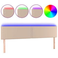 Greatstore Čelo postele s LED cappuccino 160x5x78/88 cm umělá kůže