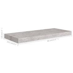 Vidaxl Plovoucí nástěnné police 4 ks betonově šedé 60x23,5x3,8 cm MDF