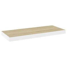 Vidaxl Plovoucí nástěnné police 4 ks dub a bílé 60 x 23,5 x 3,8 cm MDF