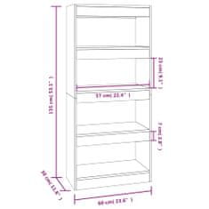 Vidaxl Knihovna / dělicí stěna černá 60 x 30 x 135 cm kompozitní dřevo
