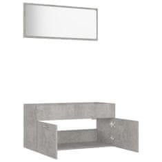 Vidaxl 2dílný set koupelnového nábytku betonově šedý dřevotříska