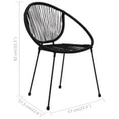 Vidaxl 3dílný bistro set PVC ratan černý