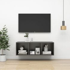 Vidaxl Nástěnná TV skříňka šedá 37 x 37 x 107 cm dřevotříska