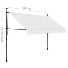 Petromila Ručně zatahovací markýza s LED světlem 300 cm krémová