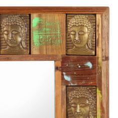 Greatstore Zrcadlo s reliéfy Buddhy 80 x 50 cm masivní recyklované dřevo