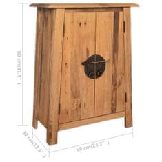 Greatstore Koupelnová odkládací skříňka recyklované borové dřevo 59x32x80