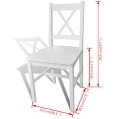 Vidaxl Jídelní židle 4 ks bílé borové dřevo