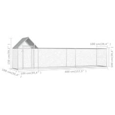 Petromila Klec pro kuřata 5 x 1 x 1,5 m pozinkovaná ocel