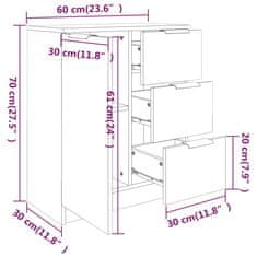 Greatstore Příborníky 2 ks kouřový dub 60 x 30 x 70 cm kompozitní dřevo