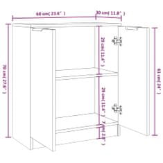 Vidaxl Příborníky 2 ks černé 60 x 30 x 70 cm kompozitní dřevo