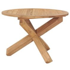 Greatstore Zahradní jídelní stůl Ø 110 x 75 cm masivní teakové dřevo