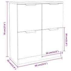 Vidaxl Příborník bílý a dub sonoma 60 x 30 x 70 cm kompozitní dřevo