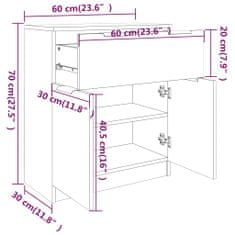 Vidaxl Příborník bílý 60 x 30 x 70 cm kompozitní dřevo