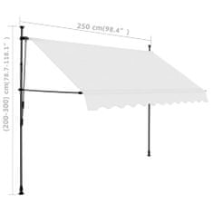 Petromila Ručně zatahovací markýza s LED světlem 250 cm krémová