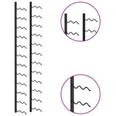 Vidaxl Nástěnný stojan na víno na 24 lahví černý železný