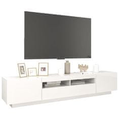 Greatstore TV skříňka s LED osvětlením bílá s vysokým leskem 200x35x40 cm