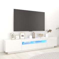 Greatstore TV skříňka s LED osvětlením bílá s vysokým leskem 200x35x40 cm