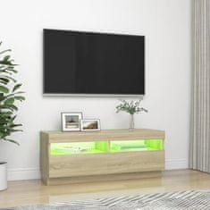 Greatstore TV skříňka s LED osvětlením dub sonoma 100 x 35 x 40 cm