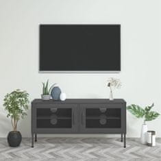 Greatstore TV skříňka antracitová 105 x 35 x 50 cm ocel