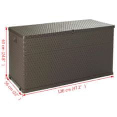 Vidaxl Zahradní úložný box hnědý 120 x 56 x 63 cm