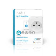 Nedis SmartLife chytrá zásuvka, monitor spotřeby, ochranný kolík, 16 A (WIFIP121EWT)