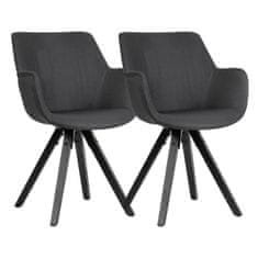 Bruxxi Jídelní židle Ronny (SET 2 ks), textil, černá