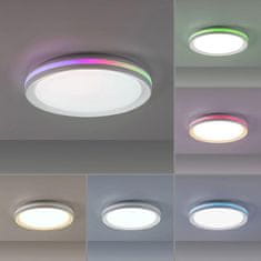 PAUL NEUHAUS LEUCHTEN DIREKT is JUST LIGHT LED stropní svítidlo ploché 40x40cm, kruhové, bílé, stmívatelné, hra barev, CCT LED panel RGB plus 2700-5000K