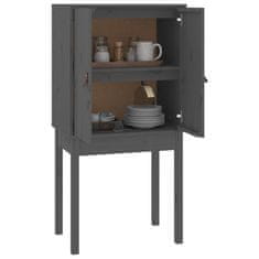 Vidaxl Skříň highboard šedá 60x40x120 cm masivní borové dřevo