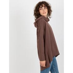 Ex moda Dámská mikina oversize JANEL tmavě hnědá EM-BL-U293.95_392606 Univerzální