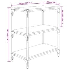 Greatstore Knihovna šedá sonoma 60x33x70,5 cm kompozitní dřevo a ocel