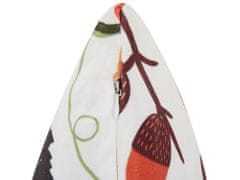 Beliani Sada 2 sametových polštářů podzimní motiv 45 x 45 cm krémově bílé VISCARIA