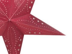 Beliani Sada 2 závěsných třpytivých hvězd s LED 60 cm červené MOTTI